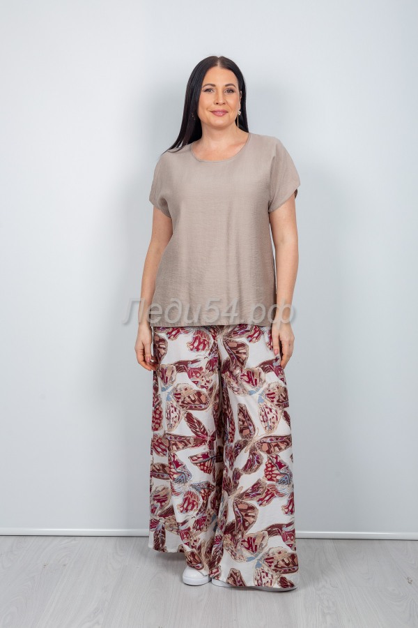 Блуза [Арт. 196-40-2786-58] песочный лён